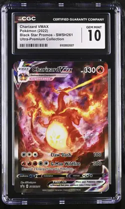 CGC 10 GEM MINT Charizard VMAX SWSH261 PROMO Ultra-Premium UPC Pokemon Card - Image 1