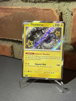 Pokemon TCG Thundurus 139/091 Paldean Fates Shiny Holo Rare Card - Mint NM - Image 1