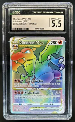 2022 Pokemon SWSH Brilliant Stars Charizard VSTAR #174/172 CGC 5.5 - Image 1