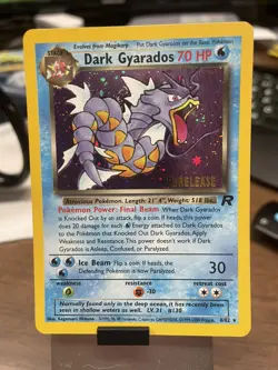 Pokemon TCG Dark Gyarados Holo Rare 8/82 Prerelease Holo 2000 Promo Unused - Image 1