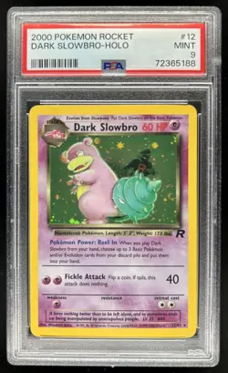 2000 Pokemon Team Rocket First Edition Dark Slowbro Holo #12/82 PSA 9 - Image 1