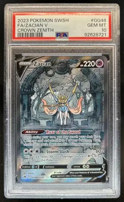 2023 Pokemon SWSH Crown Zenith Zacian V Galarian Gallery #GG48/GG70 PSA 10 - Image 1