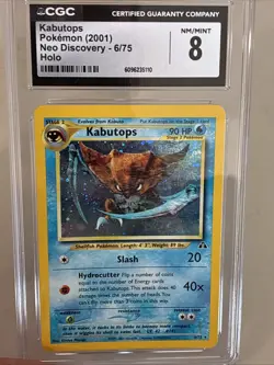 Pokemon TCG Kabutops Neo Discovery 6/75 Holo NM/Mint Grade 8 1995-2001 - Image 1