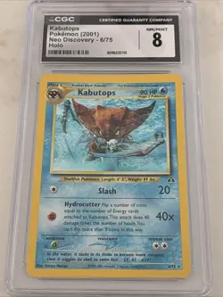 Pokemon TCG Kabutops Neo Discovery 6/75 Holo NM/Mint Grade 8 1995-2001 - Image 3