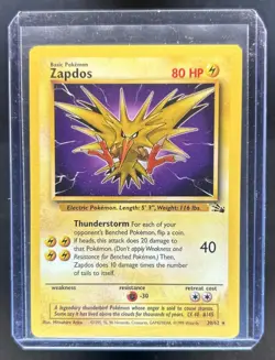 1999 Pokemon Fossil Zapdos #30/62 - Image 1