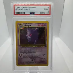 1999 Pokemon Fossil Gengar Holo #5 - PSA 9 - NEAR MINT - Image 1