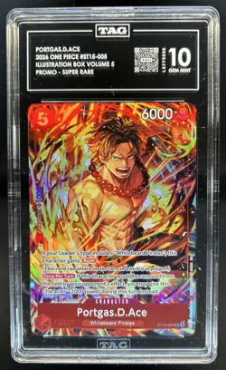 2026 One Piece Portgas D Ace Illustration V5 Super Rare Promo #ST15-005 TAG 10 - Image 1