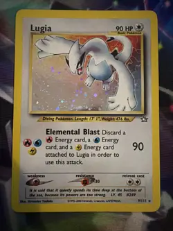 Pokemon Lugia Holo Rare TCG Card 9/111 Neo Genesis 90 HP Basic Unlimited - Image 1