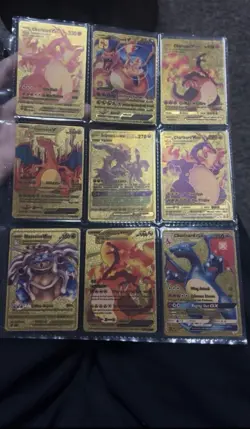 Pokemon Gold Metal Cards Lot - Charizard Pikachu Mewtwo Blastoise Morpeko - Image 1