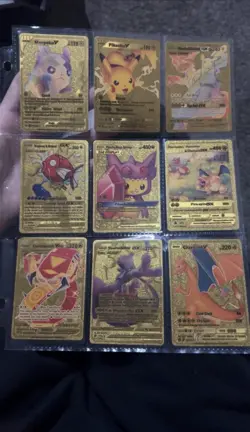 Pokemon Gold Metal Cards Lot - Charizard Pikachu Mewtwo Blastoise Morpeko - Image 4