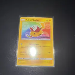 Pokemon TCG Ash's Pikachu Sealed Promo Card SM108 I Choose You Movie - Image 1