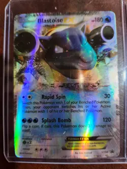 2014 POKEMON CARD BLASTOISE EX BASIC RARE BLACK STAR FULL HOLO XY30 NM - Image 1