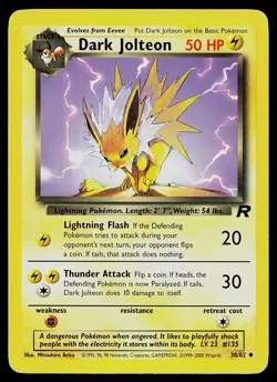 Pokemon Card - Dark Jolteon Team Rocket 38/82 Uncommon - Image 1