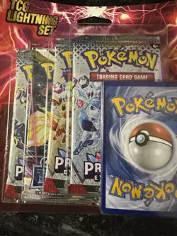 Pokemon TCG Lightning Set 4 Packs + 1 Bonus Card! Brand New/Sealed! - Image 1