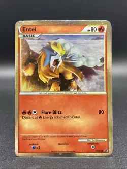 Pokemon TCG Entei HGSS20 Promo Holo Basic 80 HP English Volcano Card - Image 1
