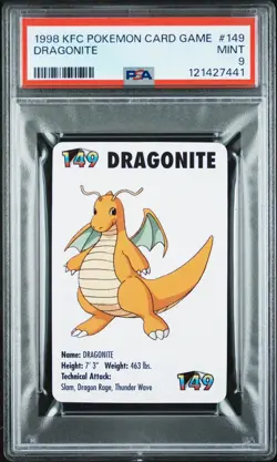1998 KFC Pokemon Card Game #149 Dragonite PSA GEM MINT 9 - Image 1