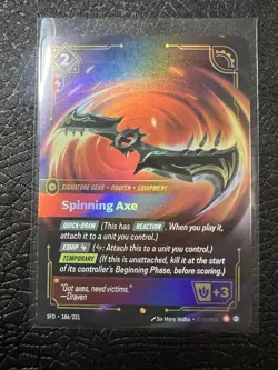 Spinning Axe 186/221 Holo Foil Riftbound Spiritforged TCG Epic Card English NM/M - Image 1