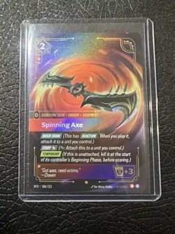 Spinning Axe 186/221 Holo Foil Riftbound Spiritforged TCG Epic Card English NM/M - Image 3