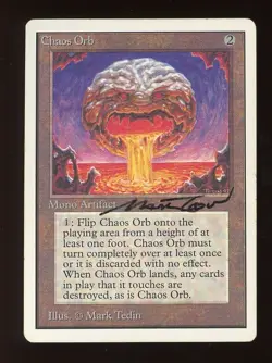 SIGNED Chaos Orb ~ Unlimited MTG/Magic ~ LP- to MP+ Condition - Image 1