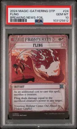 FLING Thunder Junction Breaking News Showcase Foil PSA 10 Gem Mint MTG [Nos] - Image 1