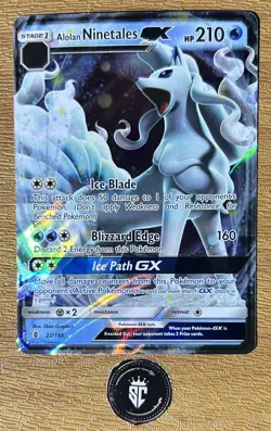 Holo Alolan Ninetales GX 22/145 Ultra Rare SM - Guardians Rising Pokemon TCG - Image 1
