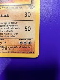 RHYDON #45/64 JUNGLE 1ST EDITION 1999 POKEMON TCG - Image 4