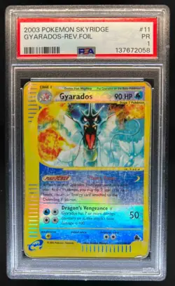 2003 Pokemon Skyridge Gyarados Reverse Holo #11/144 PSA 1 - Image 1