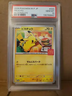 PIKACHU PSA 10 GEM MINT JAPANESE 2025 POKEMON JPN M-P PROMO MCDONALD'S #020 - Image 1