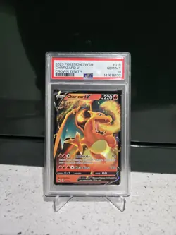 2023 POKEMON SWORD AND SHIELD CROWN ZENITH #018 CHARIZARD V CROWN ZENITH PSA 10 - Image 1
