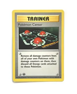 Pokemon Center 85/102 Trainer 1st Edition Base Set LP Light Play Shadowless - Image 1