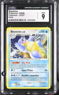 CGC 9 Mint Blastoise 2/127 Holo Platinum Pokemon Card Low Pop - Image 1