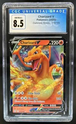 2020 Pokemon SWSH Darkness Ablaze Charizard V #019/189 CGC 8.5 - Image 1
