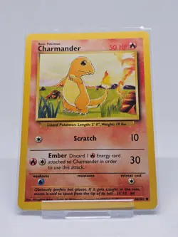 Pokemon TCG Charmander Regular Unlimited Common Base Set 46/102 Vintage - Image 1