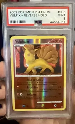 2009 Pokemon Platinum #SH6 Vulpix Reverse Foil PSA 9 MINT - Image 1
