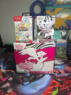Pokemon White FLARE ETB + White Flare & Prismatic Evolutions Bundle Lot Sealed - Image 1