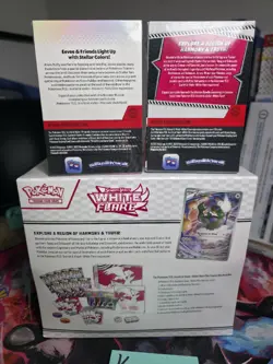 Pokemon White FLARE ETB + White Flare & Prismatic Evolutions Bundle Lot Sealed - Image 2