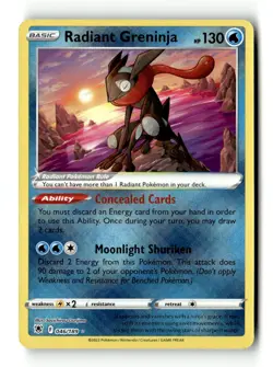 Radiant Greninja 046/189 Radiant Rare Astral Radiance Pokemon Near Mint - Image 1