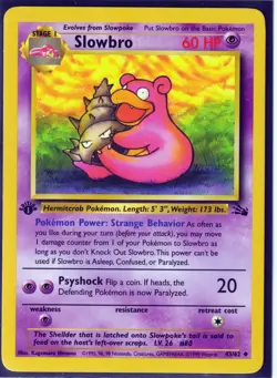 VINTAGE 1999 POKEMON SLOWBRO 43/62 1st EDITION FOSSIL NM (S2) - Image 1