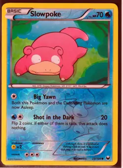 2012 POKEMON SLOWPOKE 23/108 DARK EXPLORERS - REVERSE HOLO- COMMON- NM (S1) - Image 1