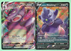2 POKEMON GALARIAN SLOWKING VMAX 100/198 & V 099/198 CHILLING REIGN- MINT- FRESH - Image 1