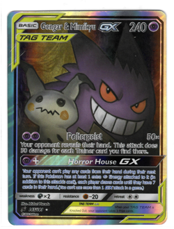 Pokemon Gengar & Mimikyu GX Holo Sun & Moon Team Up Tag Team 165/181 Ungraded MT - Image 1