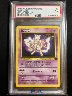 1999 POKEMON GAME MOVIE MOVIE PROMO #3 MEWTWO PSA 7 - Image 1