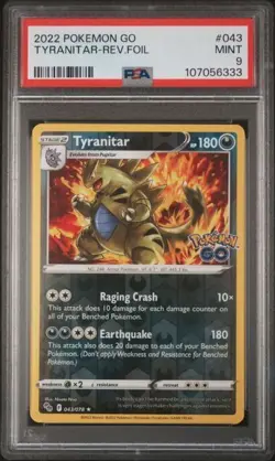 Tyranitar Reverse Holo #043/078 PSA 9 MINT 2022 Pokemon Go - Image 1