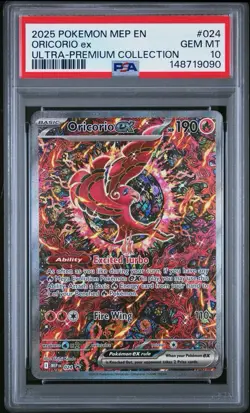 2025 POKEMON MEP EN-ME BLACK STAR PROMO 024 ORICORIO ex ULTRA-PREMIUM PSA 10 - Image 1