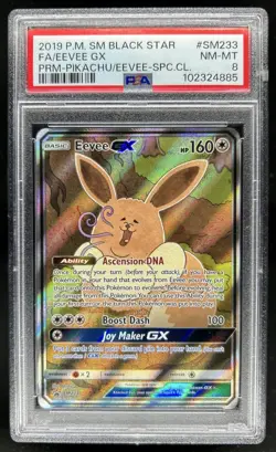 2019 Pokemon SM Black Star Promos Eevee #SM233 PSA 8 - Image 1