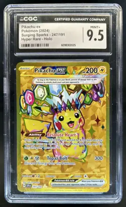 2024 Pokemon Surging Sparks Pikachu Ex #247/191 CGC 9.5 - Image 1
