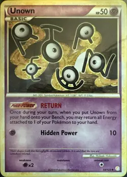 Unown 54/123 Uncommon HeartGold & SoulSilver Lightly Played - Image 1