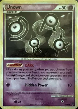 Unown 40/90 Uncommon HGSS Undaunted Pokemon Lightly Played - Image 1