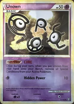 Unown 51/102 Uncommon HGSS Triumphant Pokemon Lightly Played - Image 1