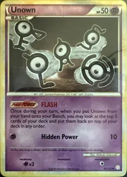 Unown 55/123 Uncommon HeartGold & SoulSilver Lightly Played - Image 1